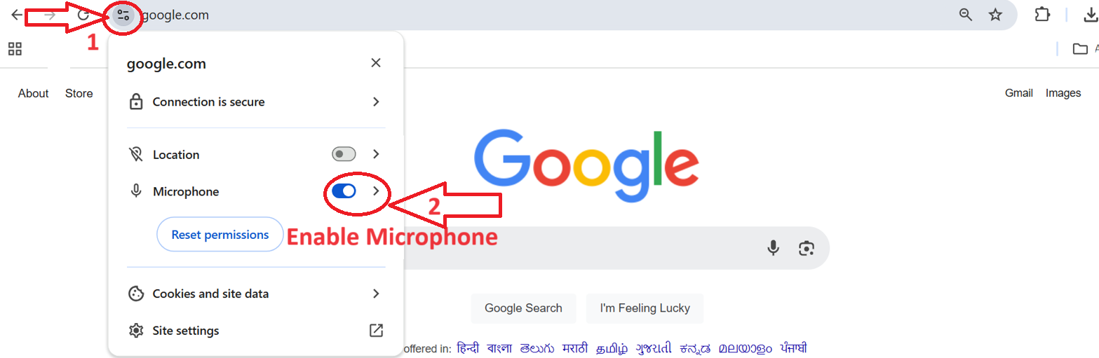 Enable microphone